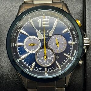 Seiko Chronograph Special Edition Jimmie Johnson Watch Stainless Steel